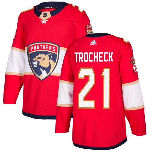 Adidas Panthers #21 Vincent Trocheck Red Home Authentic Stitched Youth NHL Jersey - Click Image to Close